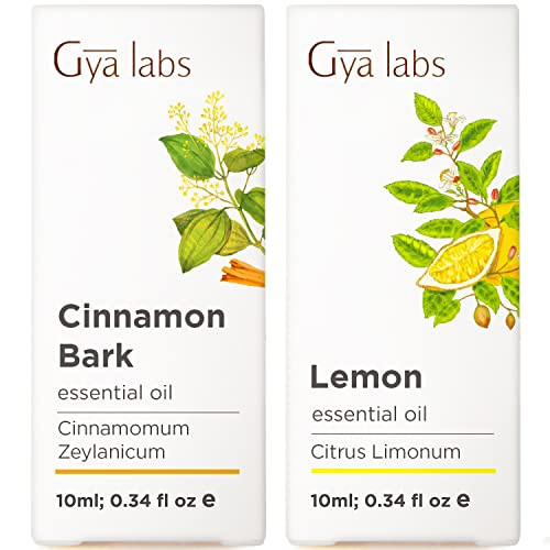 Gya Labs Cinnamon Bark & Lemon Essential Oil Set 034 Fl Oz