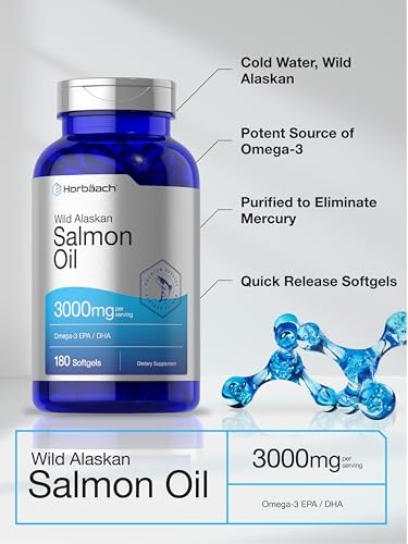 Horbaach Wild Alaskan Salmon Fish Oil 180 Softgel 3000Mg