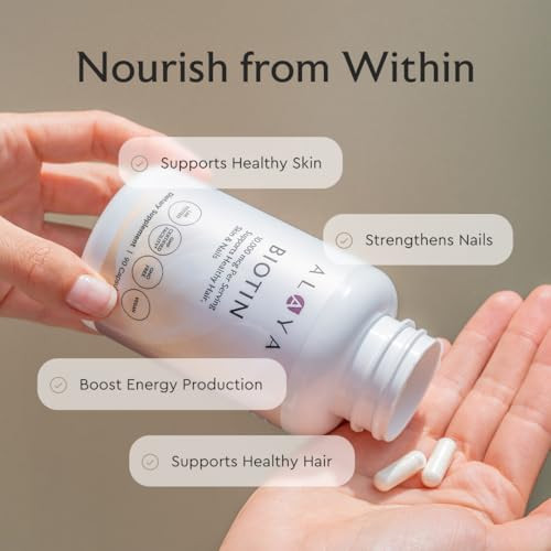 Alaya Naturals Biotin For Healthy Hair Skin And Nails Non Gmo Vegan 90 Capsules 10000 Mcg