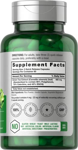 Horbaach Green Tea Extract Supplement 180 Capsules 450Mg