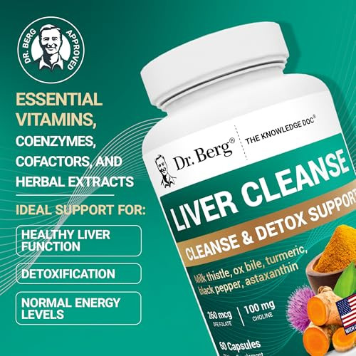Dr Berg Nutritionals Liver Cleanse Detox Capsules W/Unique Blend Of Milk Thistle Ox 60 Capsules