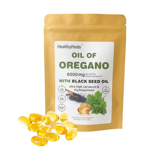 Healthyfinds Oil Of Oregano Softgels Oregano Oil Capsules Organic 2 In 1 With 120 Count 6000Mg