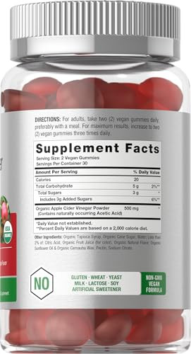 Horbaach Organic Apple Cider Vinegar Gummies 60 Gummies