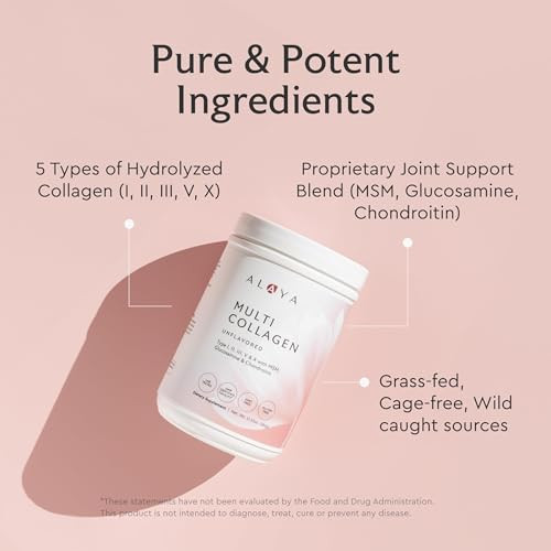 Alaya Naturals Multi Collagen Powder & Micronized Creatine Monohydrate Bundle 40 Servings 5 G