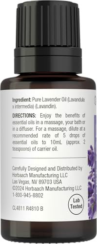 Horbaach Lavender Essential Oil Pure 51 Fl Oz