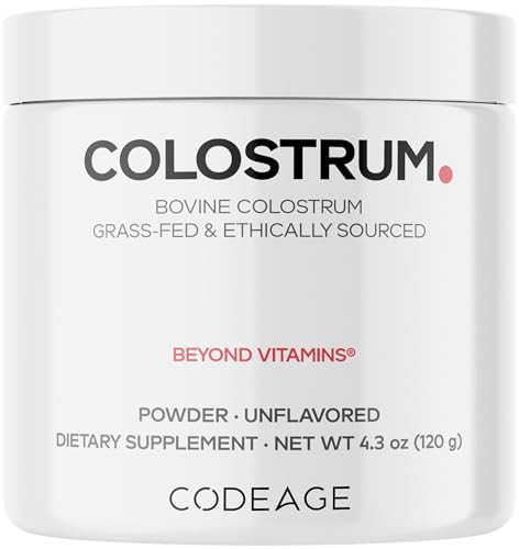 Codeage Bovine Colostrum Powder Supplement 4 Month Supply Per Serving Grass Fed Ethically 43 Oz 1000Mg