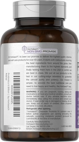 Horbaach Probiotics 6 Billion Cfus 200 Chewable