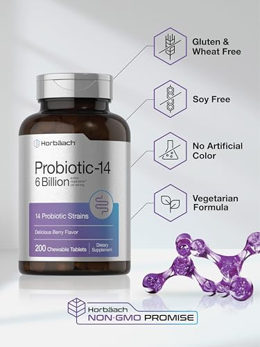 Horbaach Probiotics 6 Billion Cfus 200 Chewable