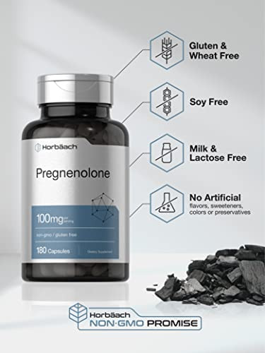 Horbaach Pregnenolone Supplement 180 Capsules 100Mg