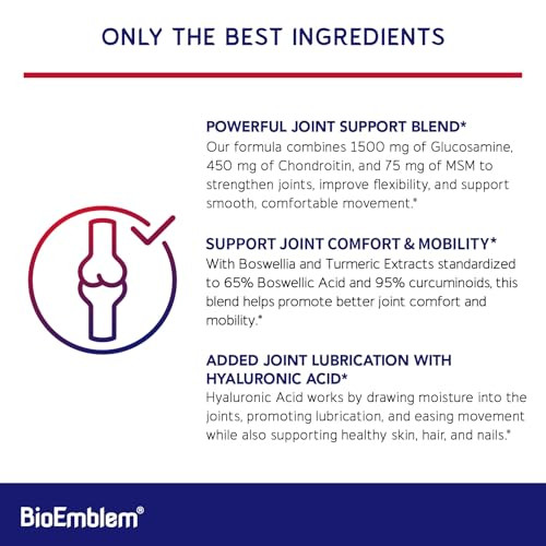 Bioemblem Glucosamine Sulfate With Chondroitin & Msm Joint Support Supplement With 90 Caps 1500Mg