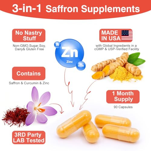 Civavo Super Saffron Supplements For A Happy Mind & Body 90 Capsules 30Mg