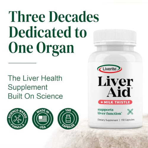 Liverite Liver Aid With Milk Thistle Liver Support Supplement With Amino 150 Capsules