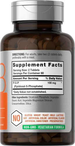 Horbaach P5P Activated Vitamin B6 120 Tablets 100Mg