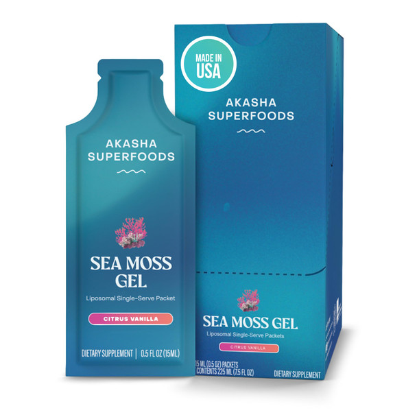 Akasha Superfoods Irish Sea Moss Gel Liposomal Seamoss With Irish Sea Moss 15 Ct