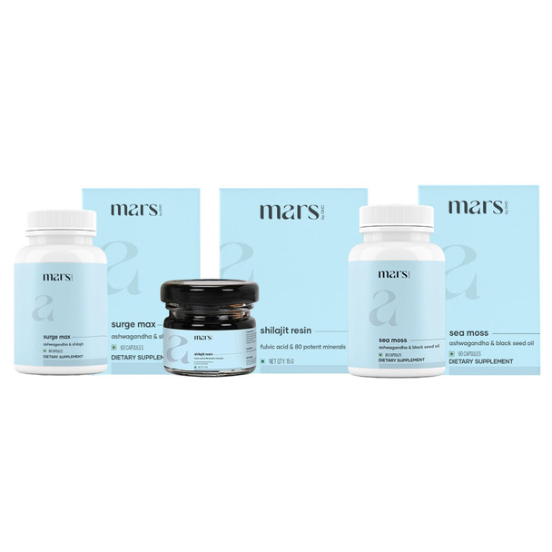 Mars By Ghc Performance Plus Combo: Surge Max Capsuled Resin Natural Shilajit With