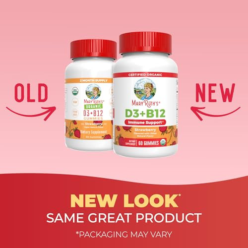 Maryruth's Organic Vitamin D3 + B For Ages 4+ 12 Gummies