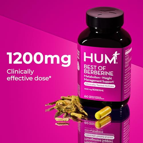 Hum Best Of Berberine Supplement Pure Potency For Metabolic Wellness Gut 60 Capsules 1200Mg