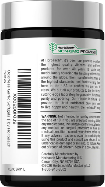 Horbaach Odorless Garlic Softgel Supplement