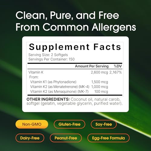 Naturebell Vitamin K Complex 300 Softgels 2600Mcg