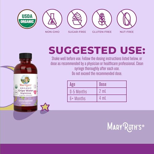 Maryruth's Usda Organic Nighttime Gripe Water For Babies By Maryruth's 60 Servings 4 Oz