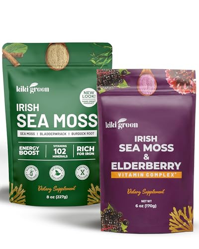 Kiki Green Sea Moss Powder Bundle 8 Oz