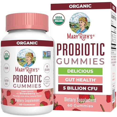Maryruth's Usda Organic Probiotic Gummies Probiotic Digestive Support 60 Count
