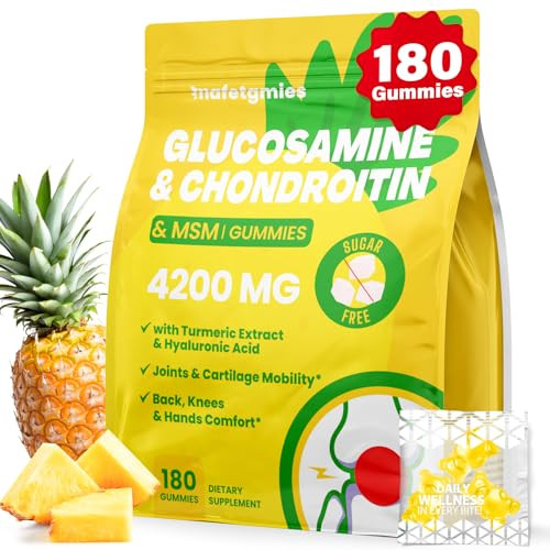 Mafetgmies Glucosamine Chondroitin Gummies Extra Strength Joint Supplements Glucosamine Chondroitin With 180 Count 4200Mg