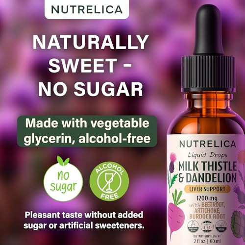 Nutrelica Milk Thistle & Dandelion Liver Support With Beet Root Artichoke 1200Mg