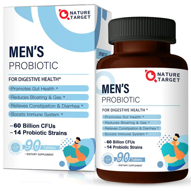 Nature Target Probiotics For Men With Men Care Supplement Prebiotics & Probiotic 90 Tablets