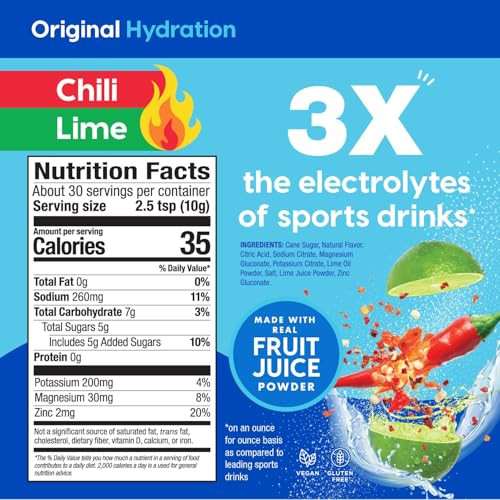 Hydrant Bulk Electrolyte Drink Mix Fast Acting Hydration With Real Fruit 30 Servings