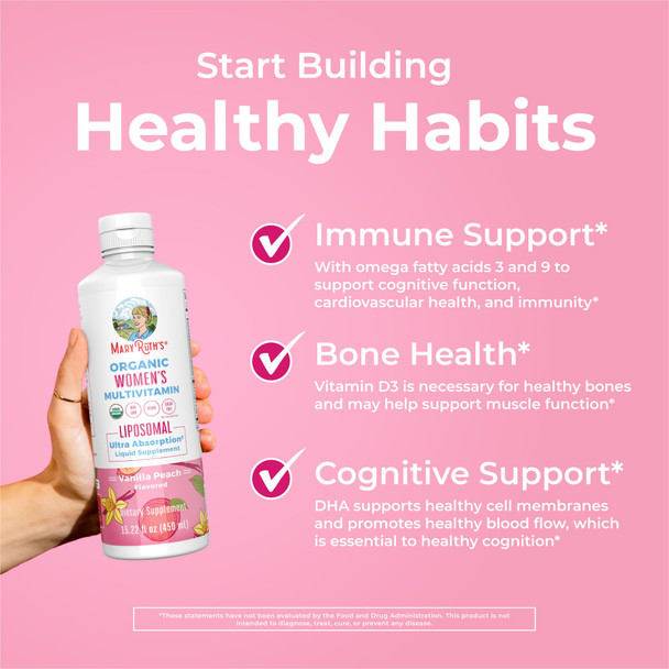 Maryruth's Organic Women's Multivitamin Liposomal Sugar Womens Multivitamin 1522 Fl Oz
