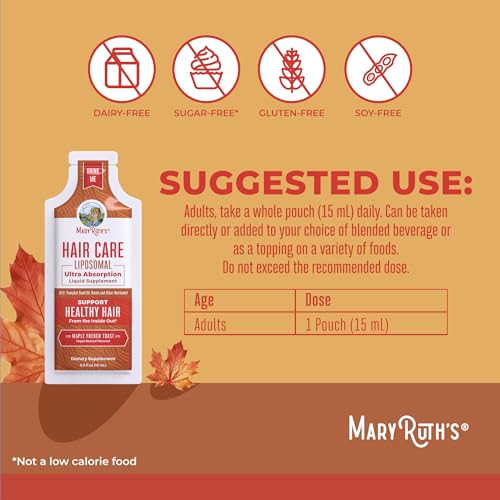 Maryruth's Organics Hair Growth Vitamins Sugar & Gluten Liquid Hair 05 Fl Oz
