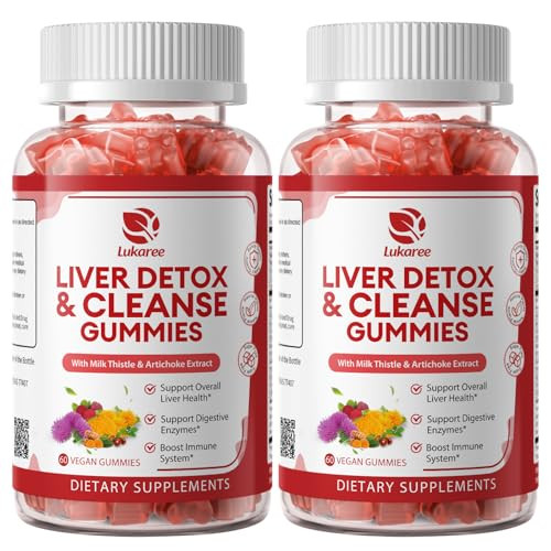 Lukaree 2 Pack Lukaree Liver Cleanse Detox & Repair Gummies 60 Count 2 Pack