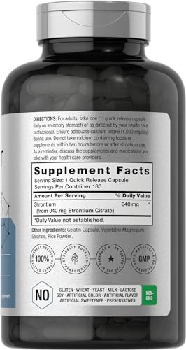 Horbaach Strontium Citrate 180 Capsules 940 Mg