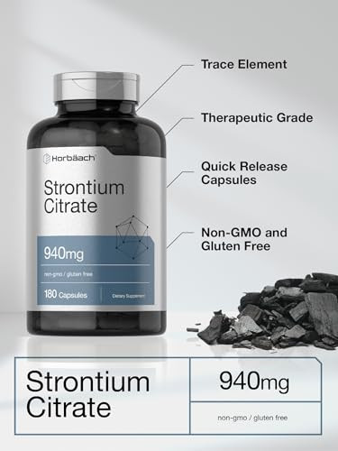 Horbaach Strontium Citrate 180 Capsules 940 Mg