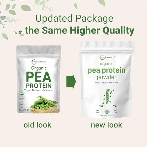 Micro Ingredients North America Grown Organic Pea Protein Powder 1Kg (22 Pounds)