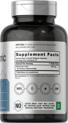 Horbaach Hyaluronic Acid Supplement 150 Capsules 200 Mg