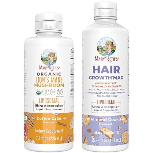 Maryruth's Organics Lion's Mane Liposomal (Coffee Cake) & Hair Growth Max