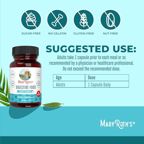 Maryruth's Digestive Food Enzymes For Digestive Support 60 Capsules