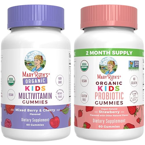 Maryruth's Organics Gummies For Kids'multivitamin (Mixed Berry & Cherry) & Probiotic