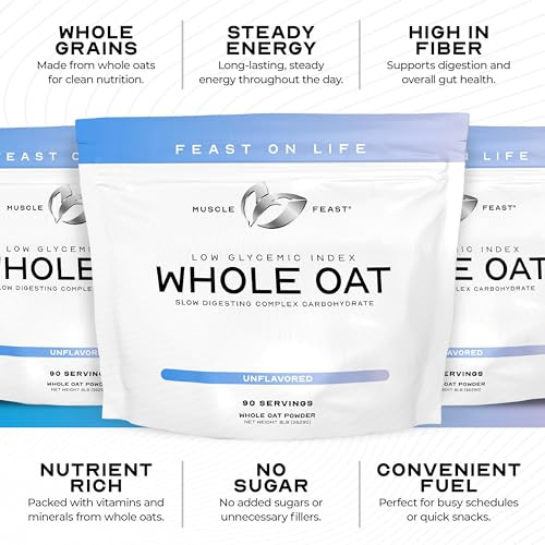 Muscle Feast Whole Oat Powder All Natural And Complex Carb Oat Fiber