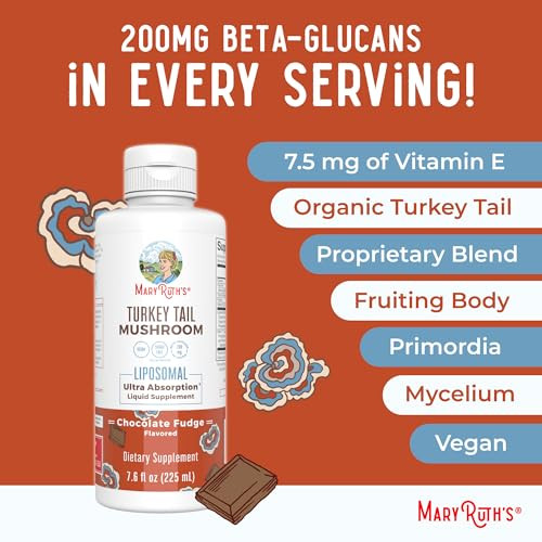 Maryruth's Turkey Tail Mushroom Liposomal (Chocolate Fudge) & Vitamin C Liposomal