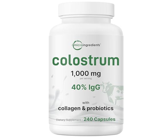 Micro Ingredients Bovine Colostrum Per Serving 240 Capsules 1000 Mg