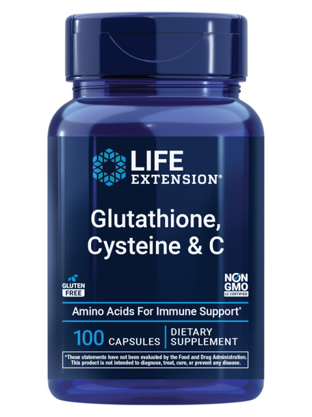 Life Extension Glutathione Cysteine & C Of Vitamin C Powerful Antioxidant Supplement 100 Capsules 500 Mg
