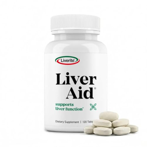 Liverite Liver Aid Liver Support Supplement With Amino Acids Choline & 120 Tablets