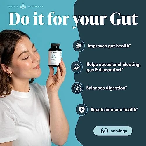 Nuven Naturals All In One Gut Health W/Probiotics Prebiotics Digestion Supporting Herbs And Adaptogens