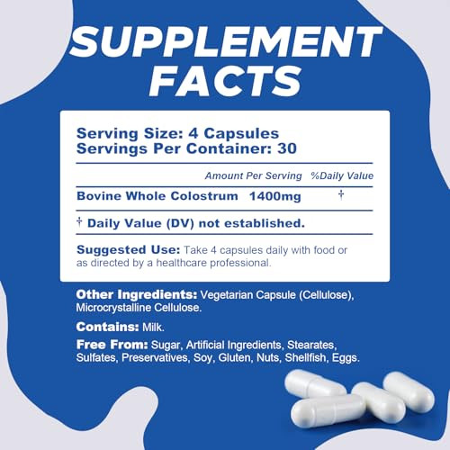 Peakvigor Organic Bovine Colostrum CapsulesImmune Support En1332Ss