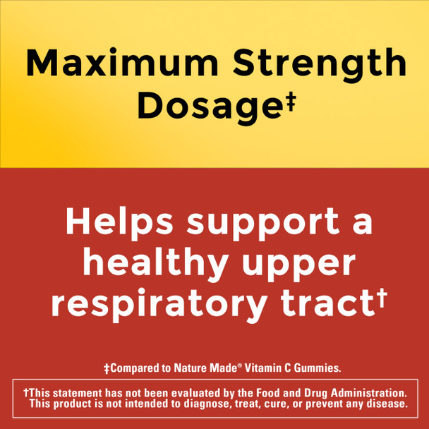 Nature Made Maximum Strength Dosage Vitamin C Per Serving Adult Vitamin C 80 Gummies 1000Mg