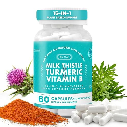 The Plug Liver Cleanse Detox & Repair Milk Thistle (Silymarin) Turmeric Dandelion 60 Capsules