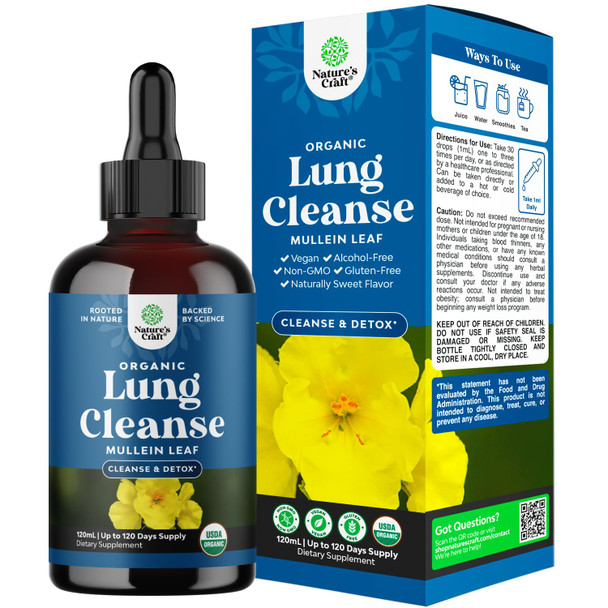 Natures Craft Organic Mullein Drops For Lungs 4 Fl Oz